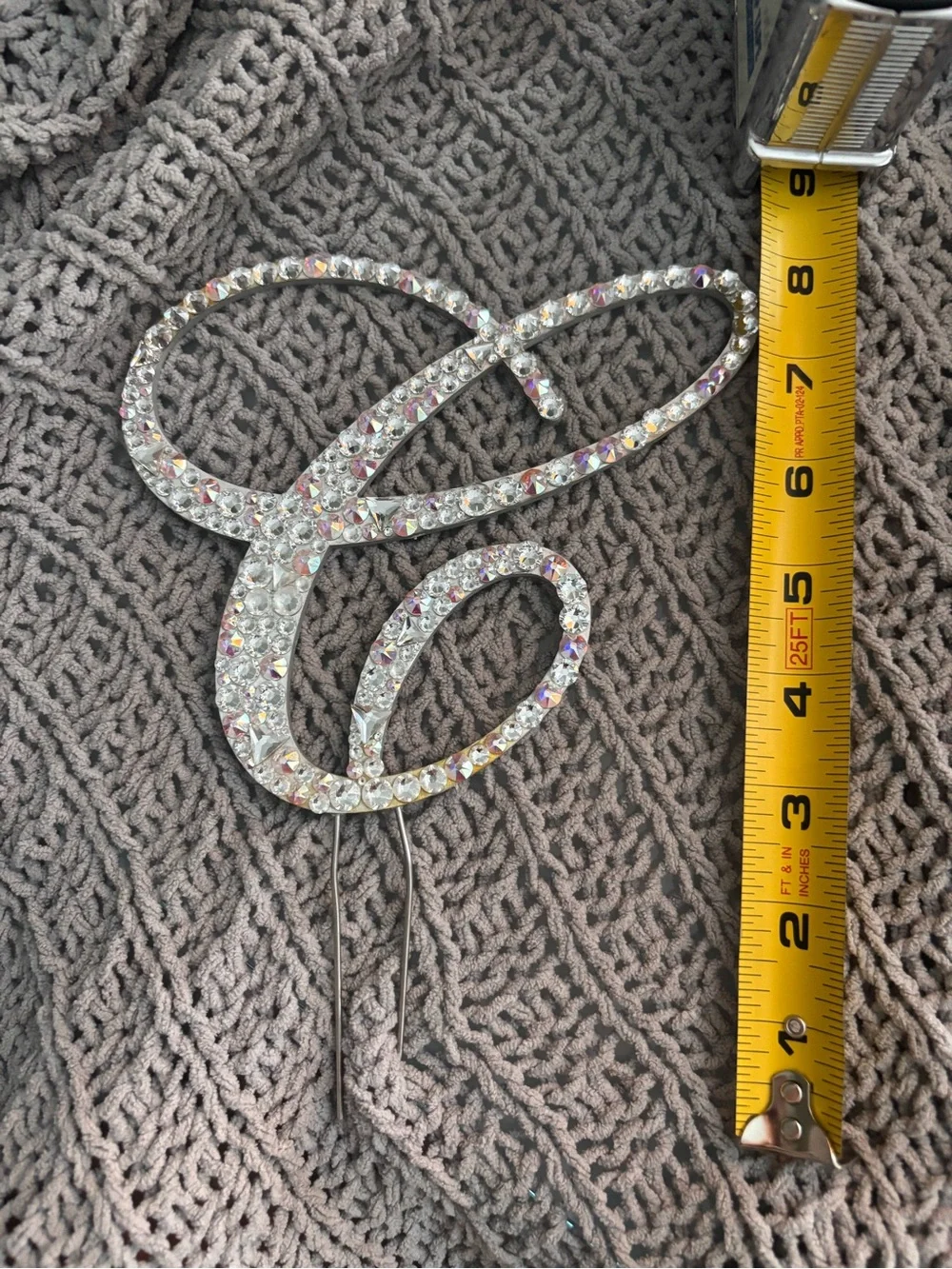 Swarovski Crystal monogram cake topper - Letter C